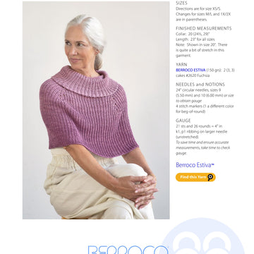Berroco Aniene Cape Knitting Pattern