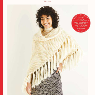 Sirdar Poncho Tassel Wrap Knitting Pattern
