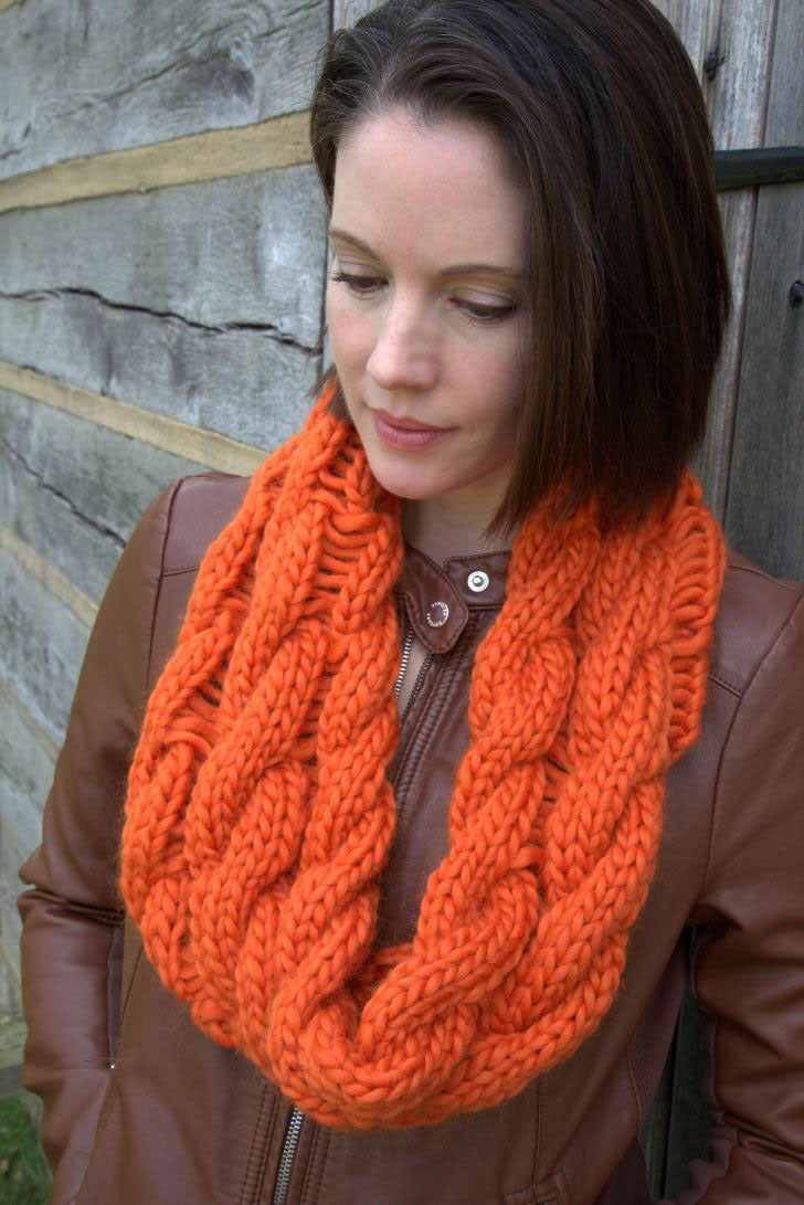 Cable Drop Stitch Cowl Knitting Pattern