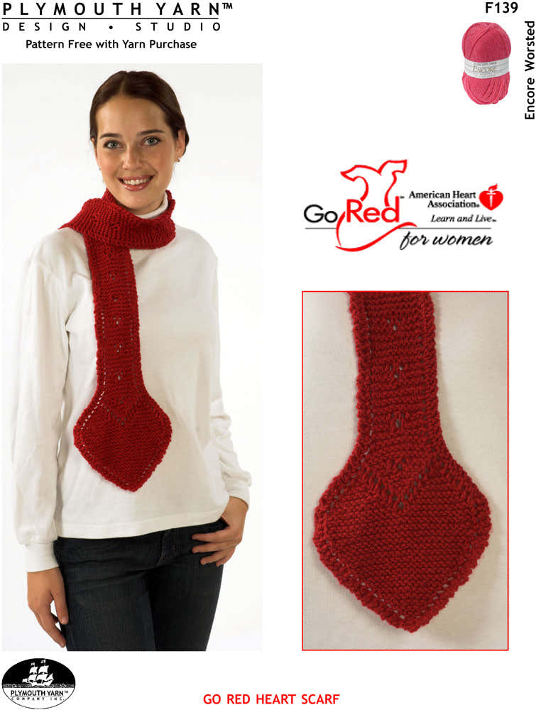 Go Red Heart Scarf Knitting Pattern