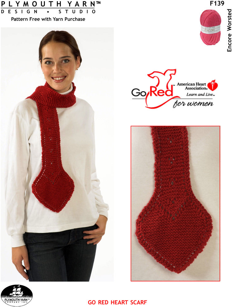 Go Red Heart Scarf Knitting Pattern