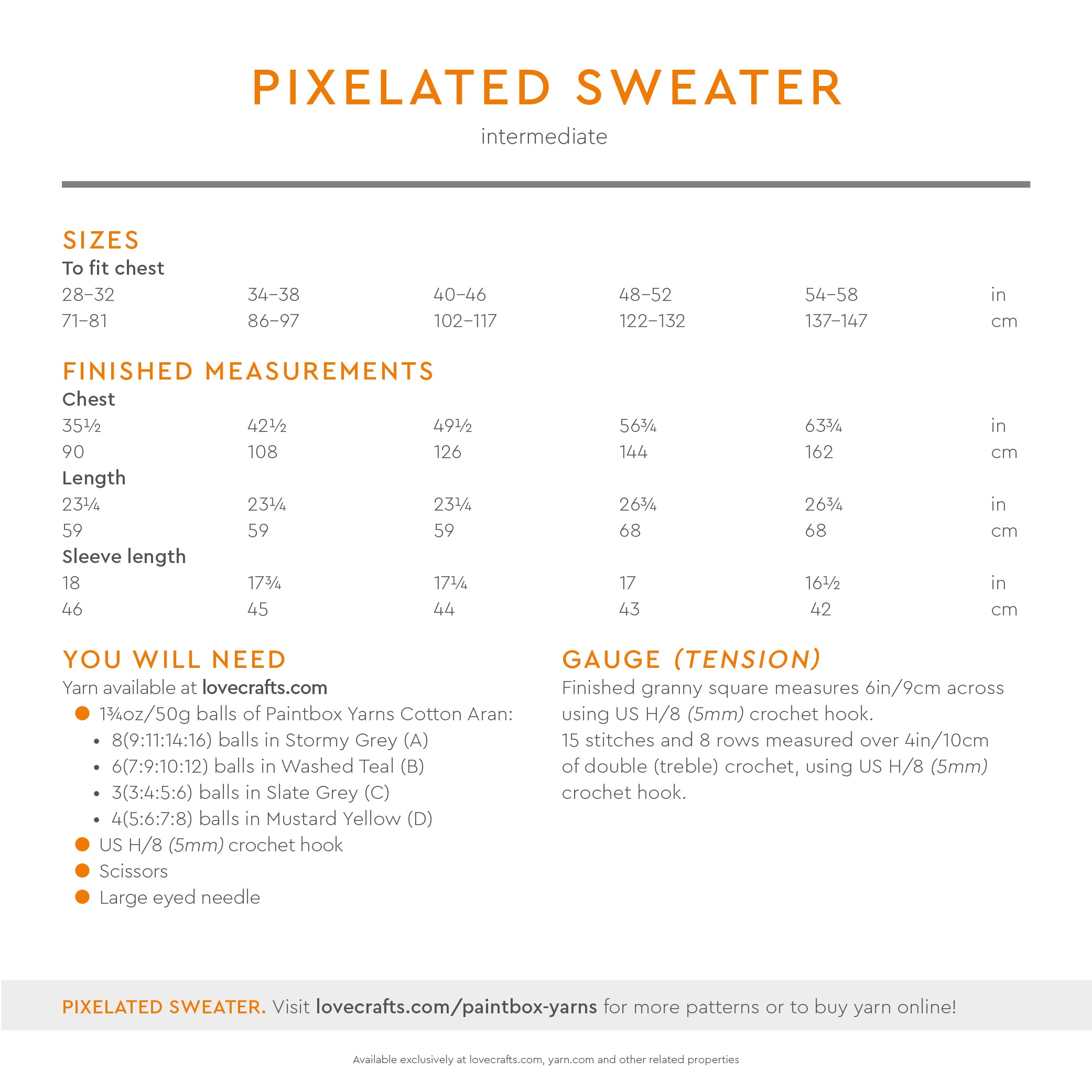 Paintbox Yarns Pixelated Sweater Crochet Pattern
