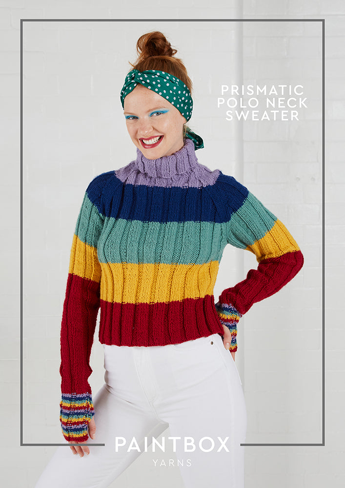 Paintbox Yarns Prismatic Polo Neck Jumper Knitting Pattern