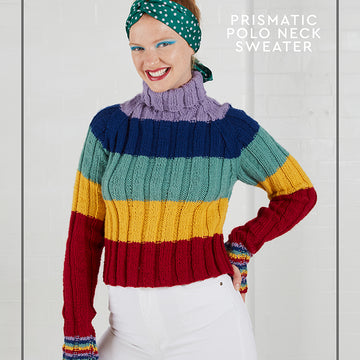 Paintbox Yarns Prismatic Polo Neck Jumper Knitting Pattern