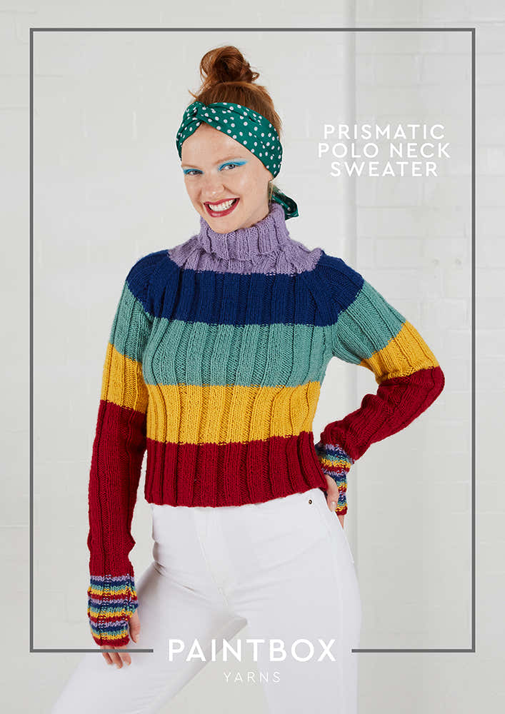 Paintbox Yarns Prismatic Polo Neck Jumper Knitting Pattern