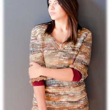 Women's V-Neck Pullover Jumper Knitting Pattern
