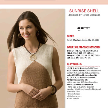 Tahki Yarns Sunrise Shell Knitting Pattern