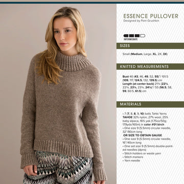 Tahki Yarns Essence Pullover Knitting Pattern