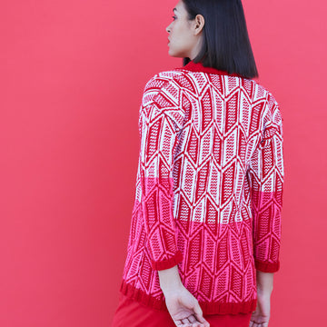 Paintbox Yarns Speckled Chevron Cardigan Knitting Pattern