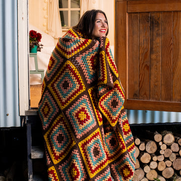 Paintbox Yarns Snuggly Fall Afghan Crochet Pattern