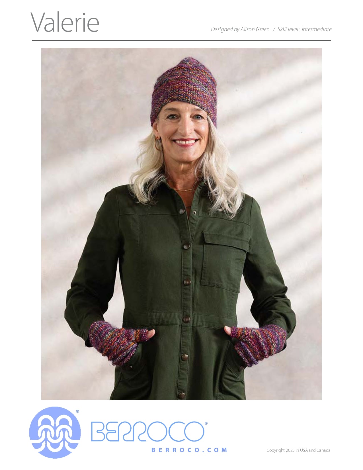 Valerie Hat and Mittens Knitting Pattern