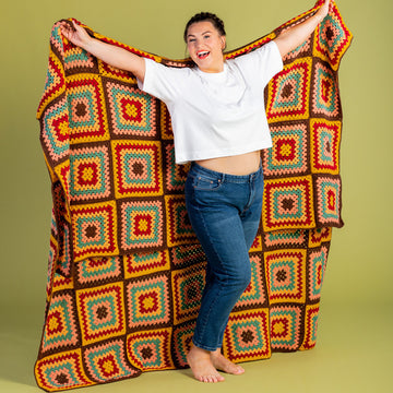 Paintbox Yarns Snuggly Fall Afghan Crochet Pattern