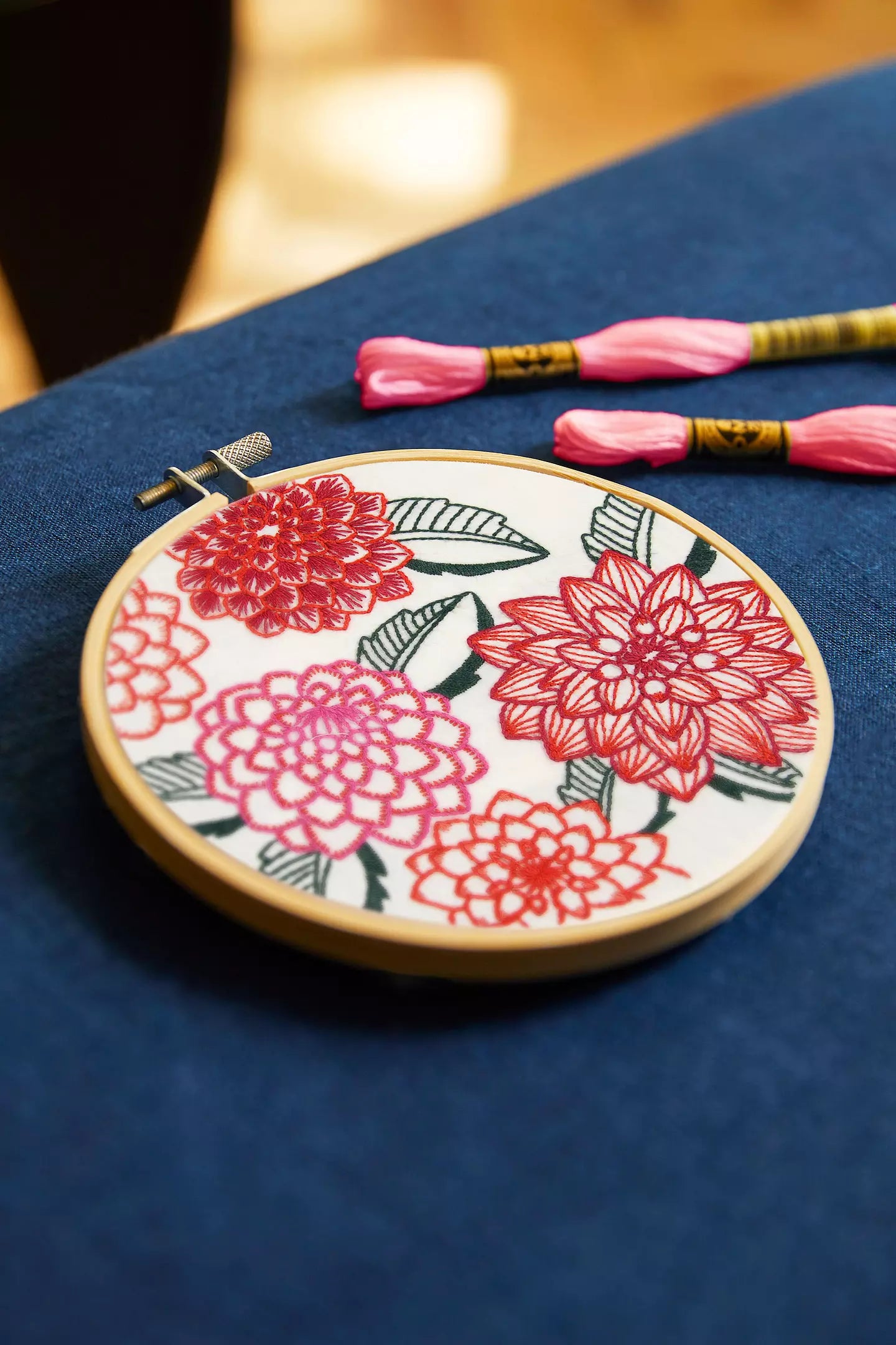 Dahlias by Marie-Dominique Procureur Easy Embroidery Kit