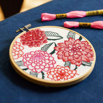 Dahlias by Marie-Dominique Procureur Easy Embroidery Kit