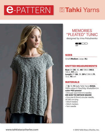 Tahki Yarns Memories "Pleated" Tunic PDF