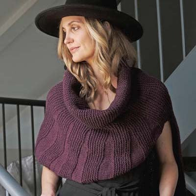 Trendsetter Yarns Pure Love - Angled Short Row Cowled Poncho