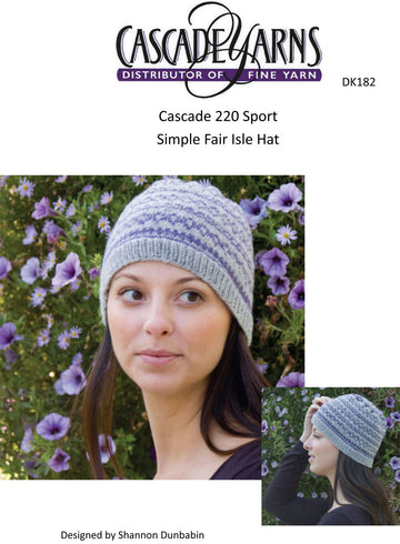 Cascade Yarns DK Simple Fair Isle Hat Knitting Pattern