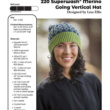 Cascade Yarns W Going Vertical Hat Knitting Pattern