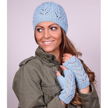 Plymouth Yarn 3010 Chevron Hat and Mitt Set