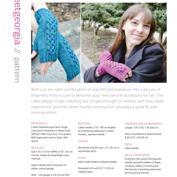 SweetGeorgia Matilda Mitts Gloves Knitting Pattern