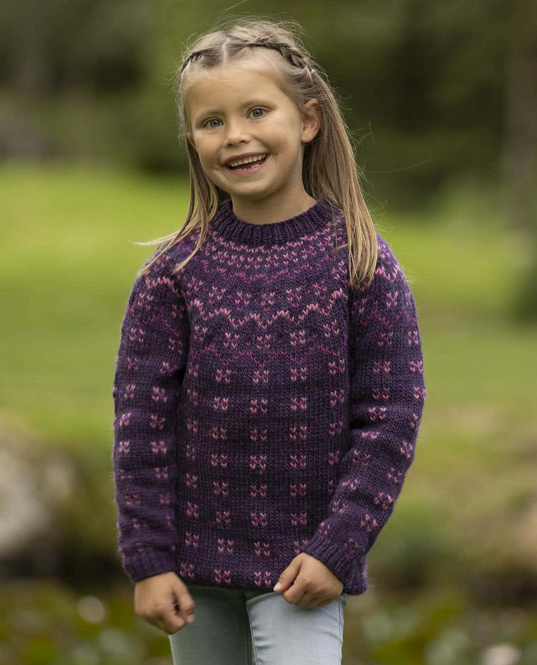 Heike Sweater In Purple in Viking Garn Viking Wool