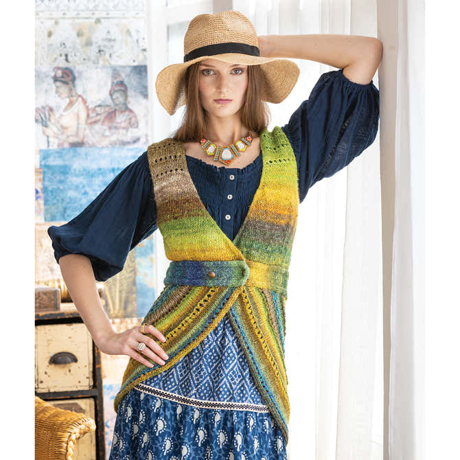 Noro Half Circle Vest Waistcoat Knitting Pattern