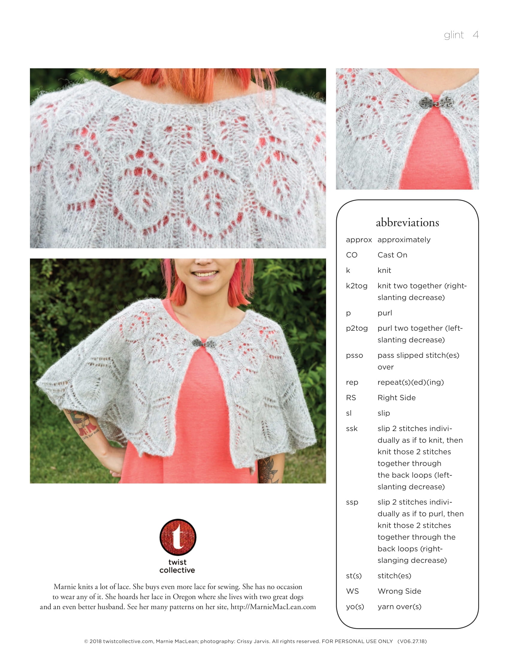 Twist Collective Glint Cape Knitting Pattern