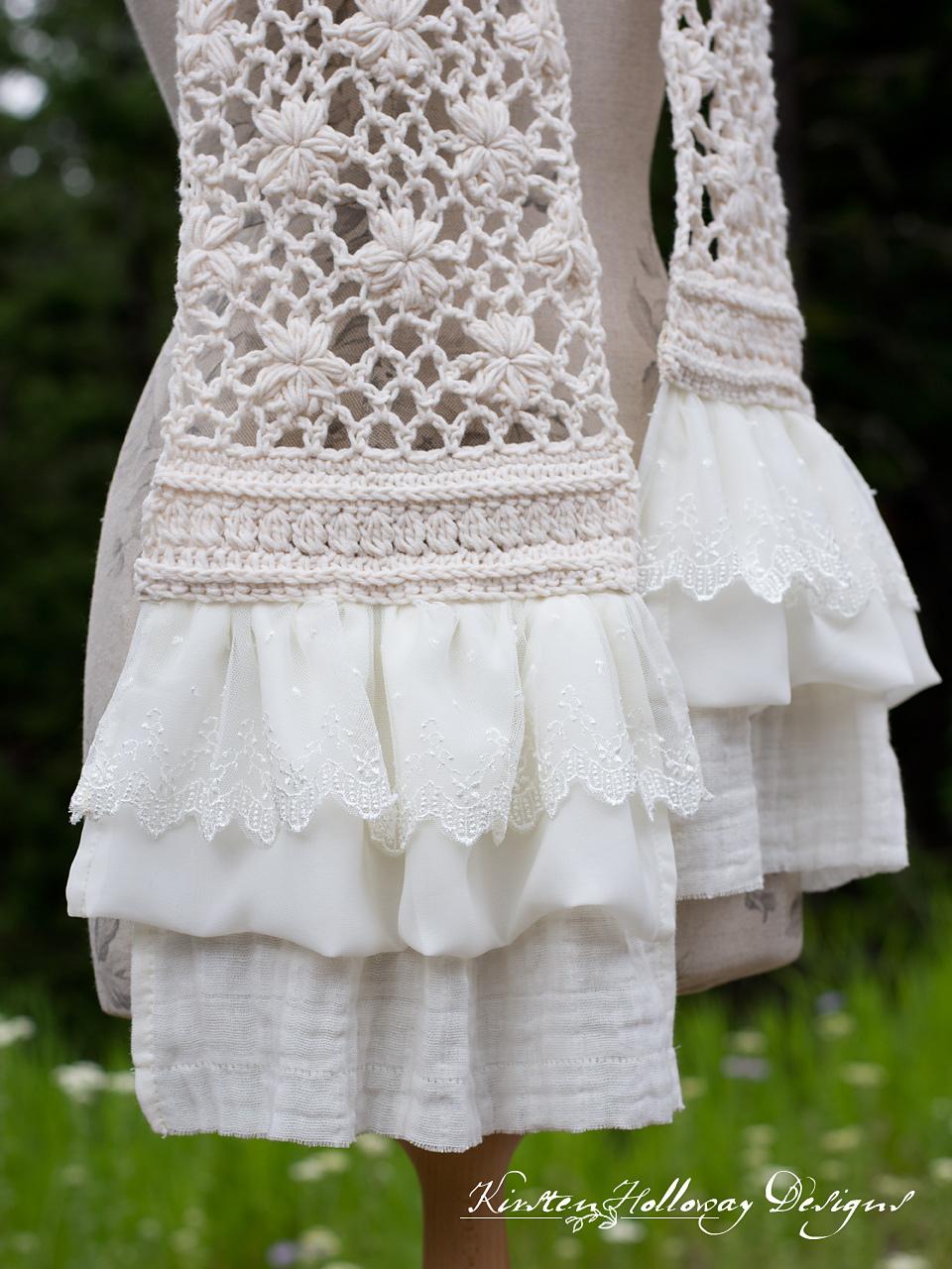 Crochet Flower Lace Scarf Pattern – Lightweight & Elegant | Yarn