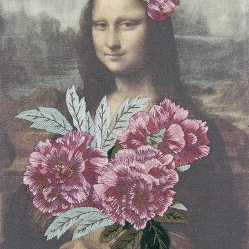 Inspired by Mona Lisa & Peony Branches, Leonardo Da Vinci & P.J Redouté, Le Louvre, Embroidery Kit
