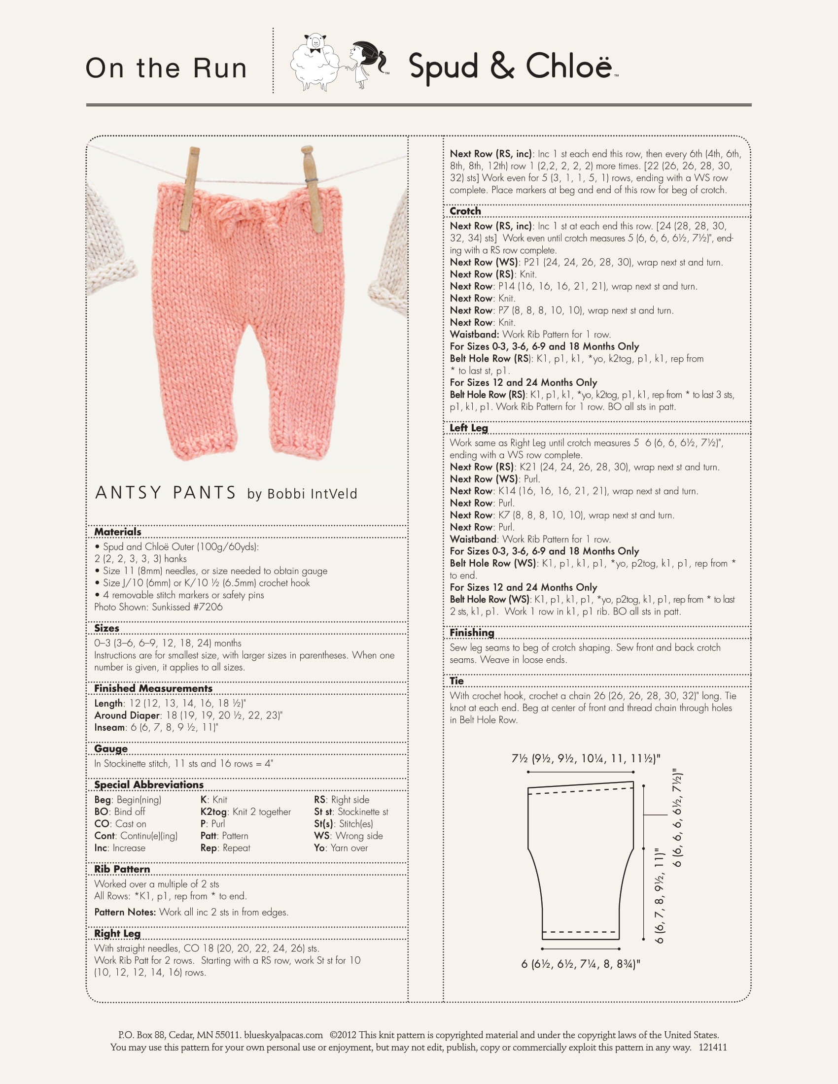 Antsy Pants Knitting Pattern