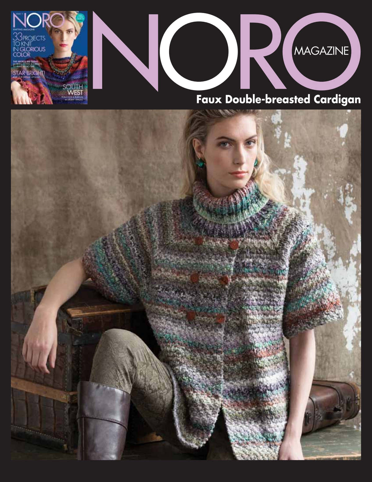 Noro Faux Double-Breasted Cardi Jumper Knitting Pattern