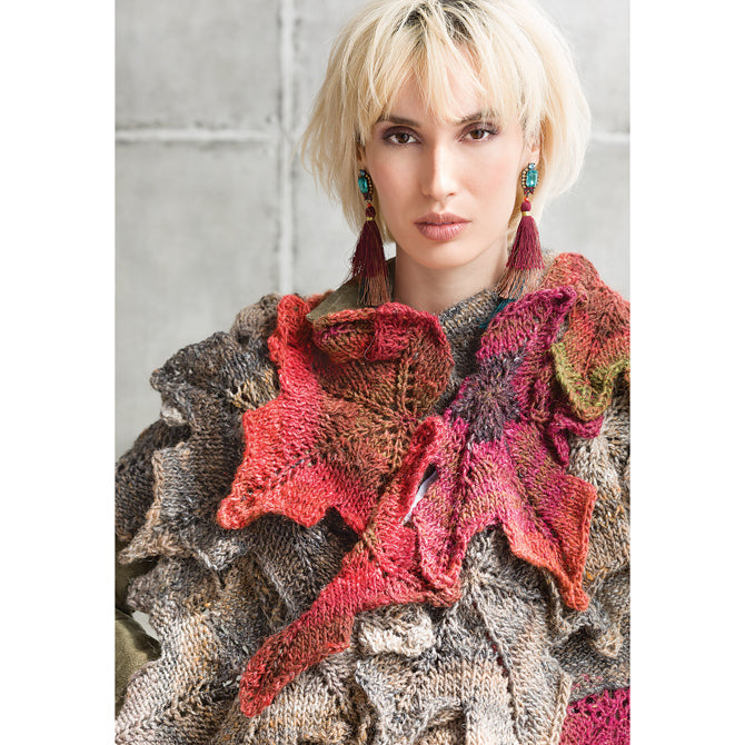 Noro Leaf Afghan Blanket Knitting Pattern