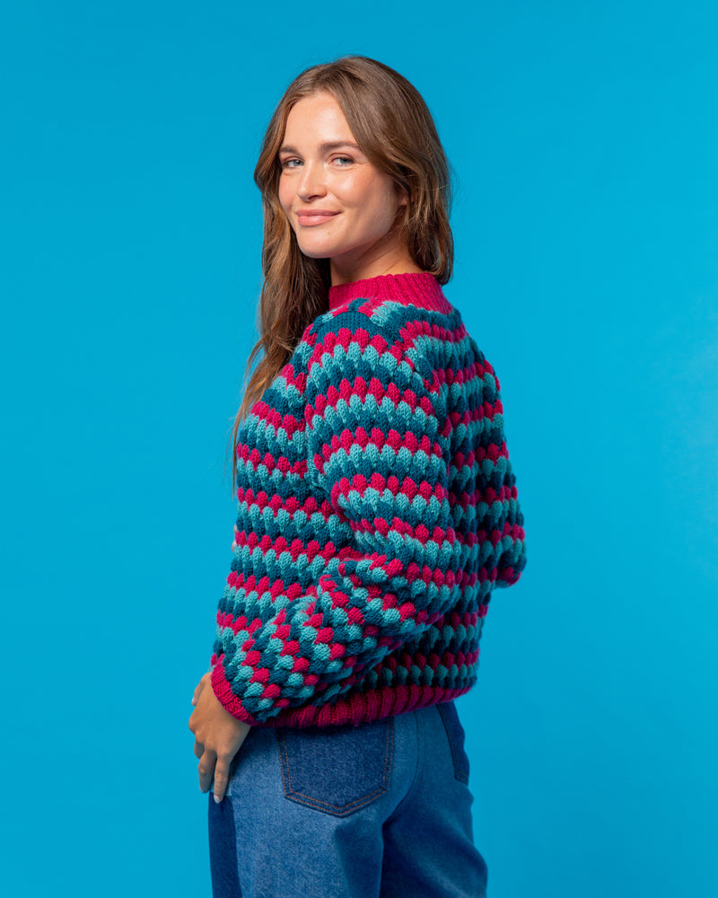 Paintbox Yarns Be Bold Bubble Stitch Sweater Knitting