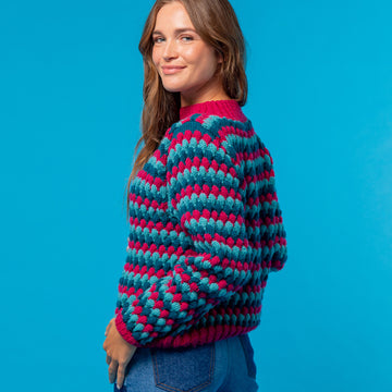 Paintbox Yarns Be Bold Bubble Stitch Sweater Knitting