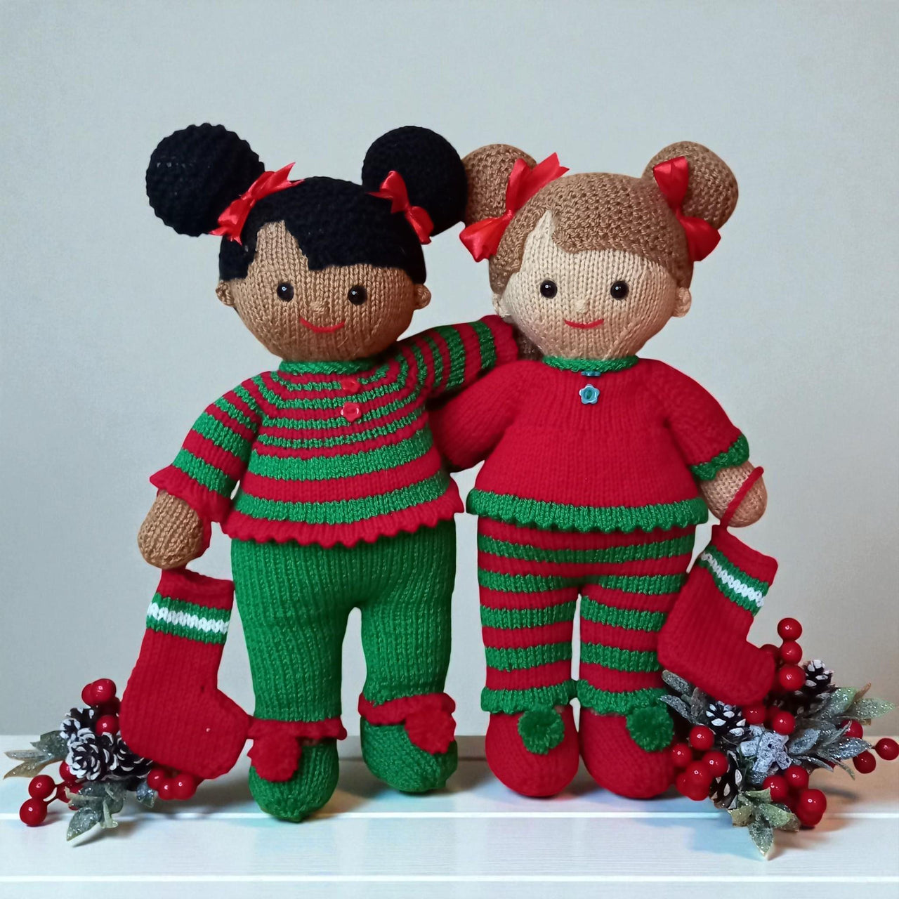 Christmas Eve Pj's, Lilly and May dolls