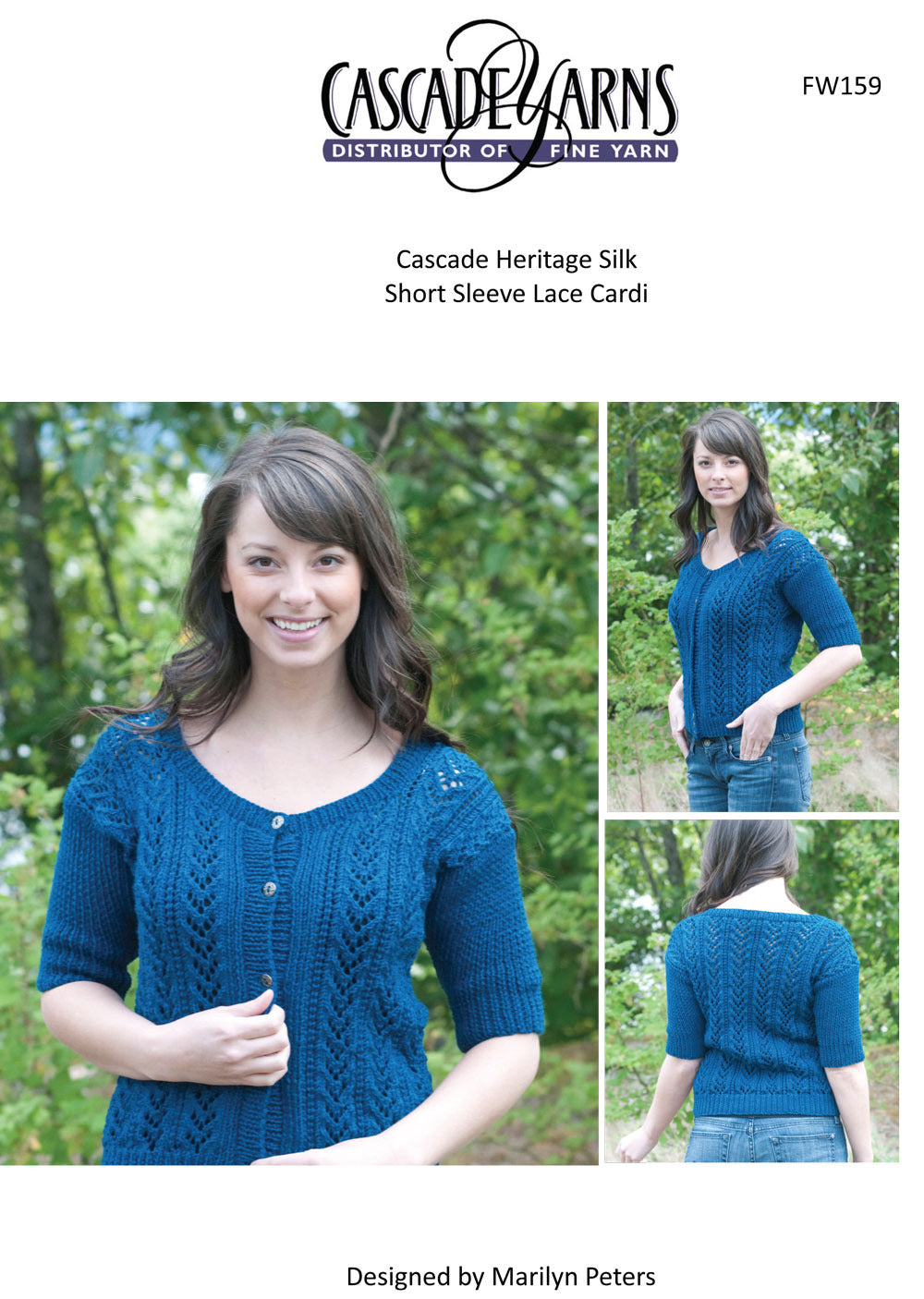 Cascade Yarns FW Heritage Silk Short Sleeve Lace Cardi (Free)