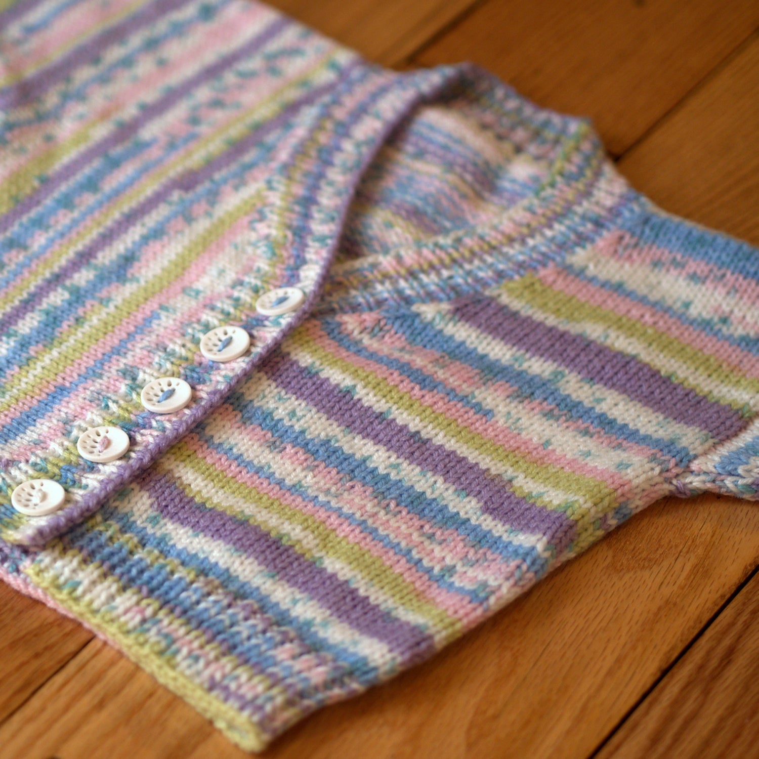 Plymouth Yarn Multi Directional Baby Cardigan in Dreambaby DK Paintpot