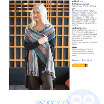 Berroco Running Stitch Scarf Knitting Pattern