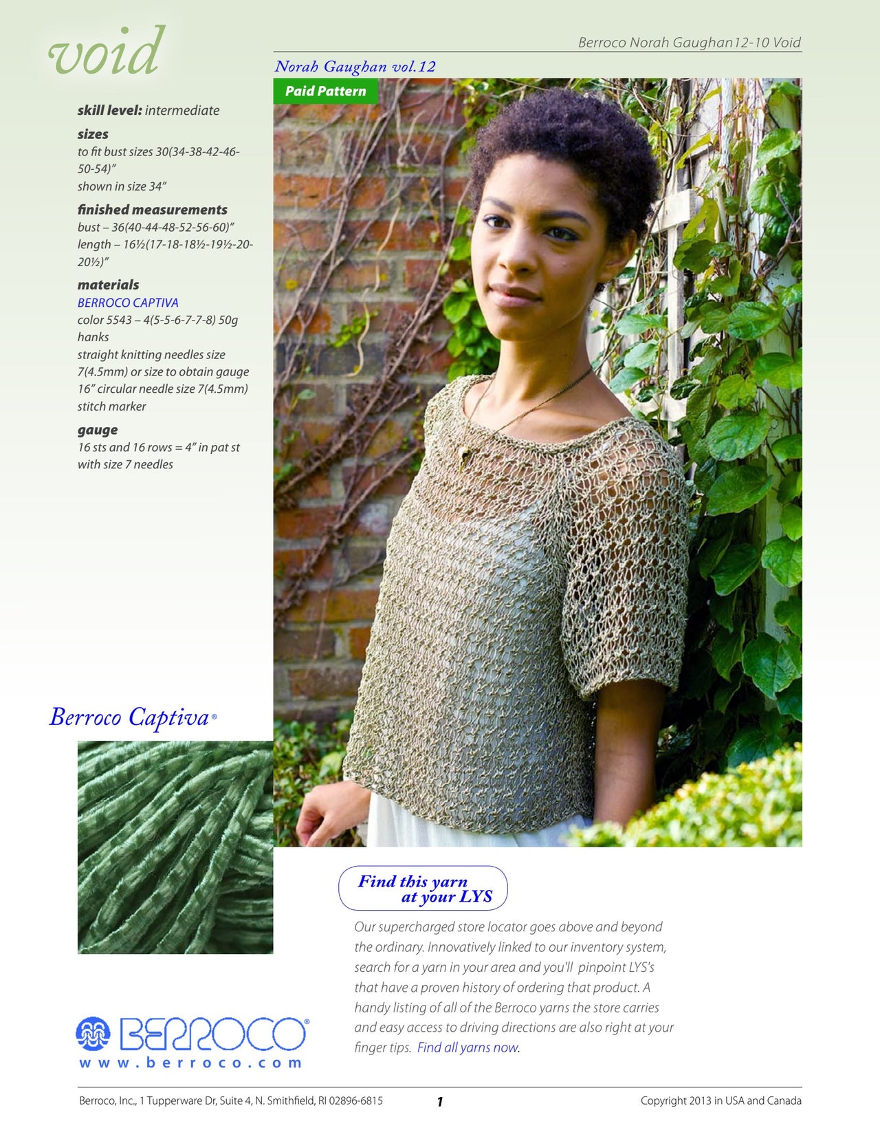 Berroco Void Jumper Knitting Pattern