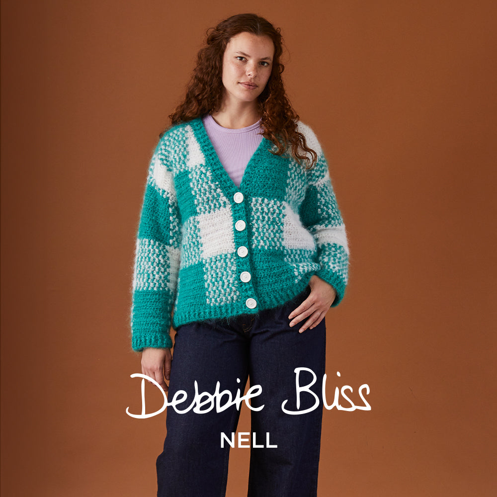 Debbie Bliss Peppermint Plaid Cardigan Crochet Pattern