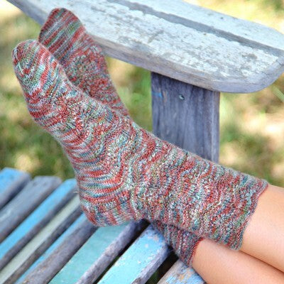 Valley Yarns Pinecone Socks Knitting Pattern