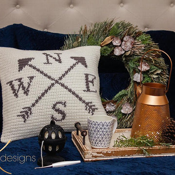 Compass Pillow Cover
