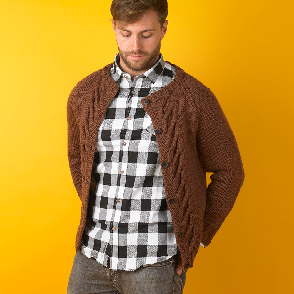 Paintbox Yarns Stormy Staghorn Cardigan Knitting Pattern