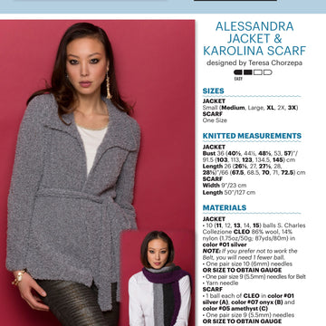 Stacy Charles Fine Yarns Alessandra Jacket & Karolina Scarf PDF