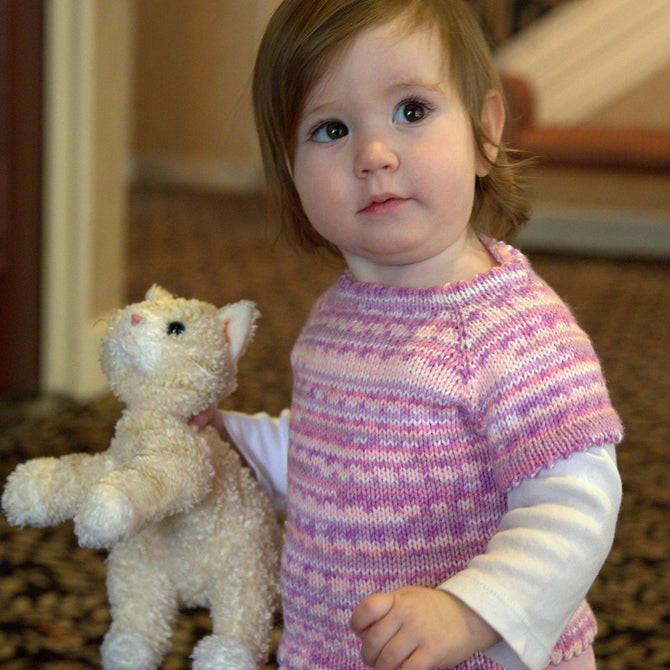 Plymouth Yarn Top Down Baby Pullover Jumper Knitting Pattern