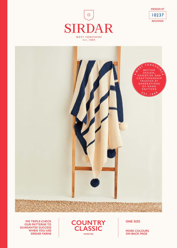 Sirdar 10237 Graduated Stripes Blanket in Country Classic Worsted PDF