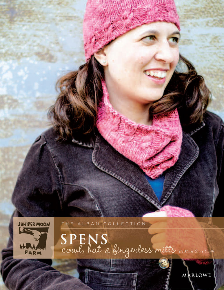 Spens Cowl, Hat & Fingerless Mitts in Juniper Moon Marlowe Jeweltones