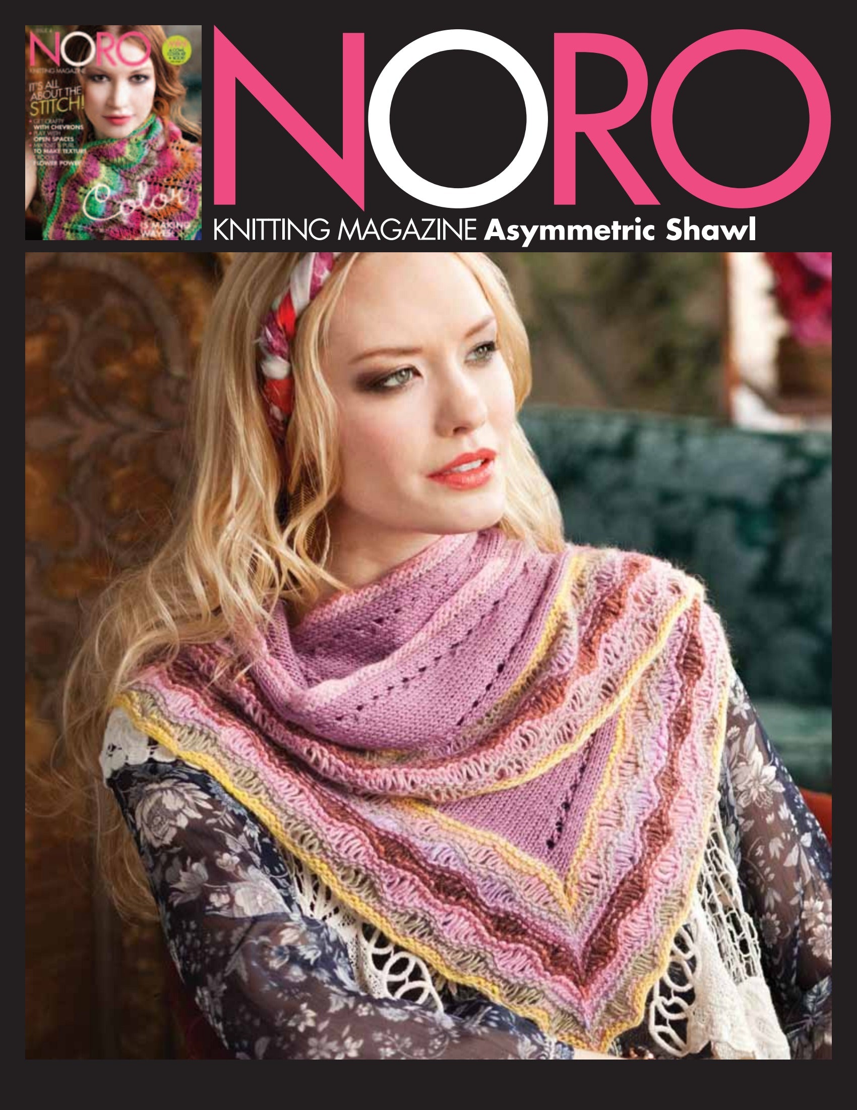 Noro Asymmetric Shawl Wrap Knitting Pattern