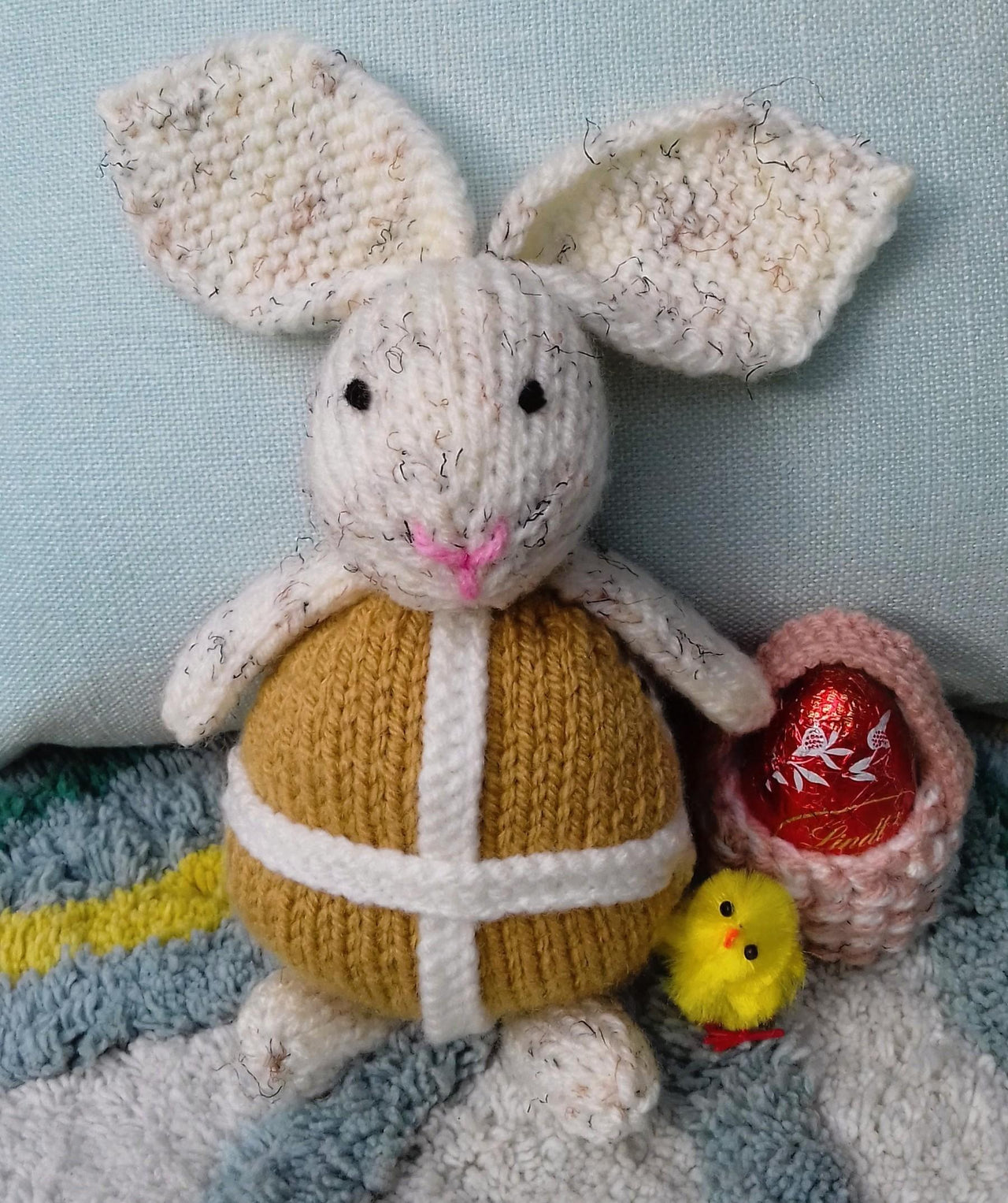 Hot Cross Bunny with Creme Egg Cover Basket