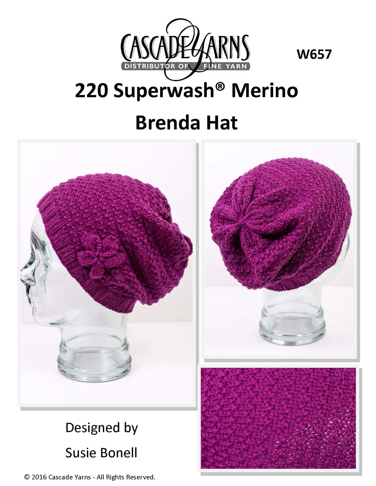 Cascade Yarns W657 Brenda Hat (Free)
